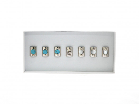 Bead Selection 8: I love you with Turquoise Stone and White Pearl
